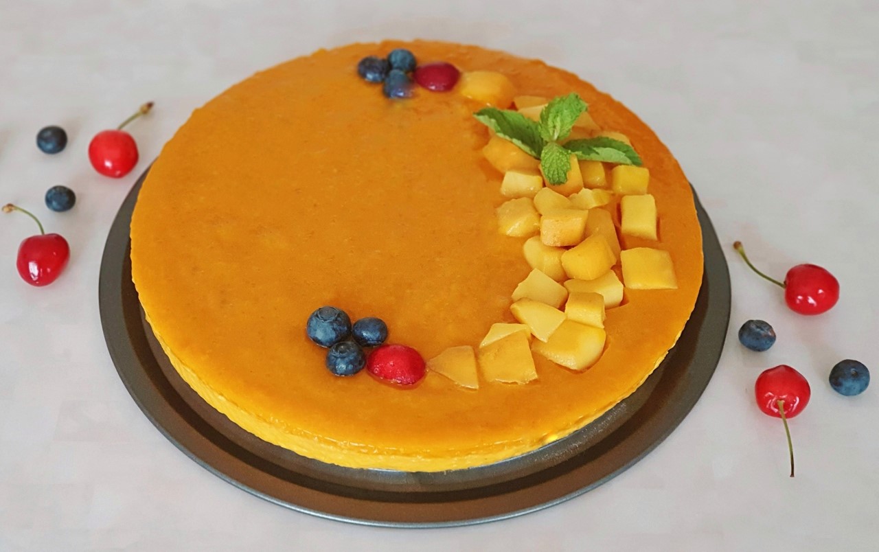 Mango Mousse Cake stock photo. Image of recipes, fruit - 70125458