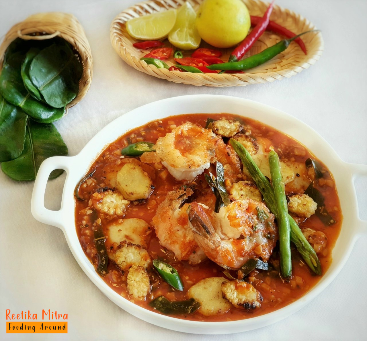Prawn Curry with Lemon Leaves